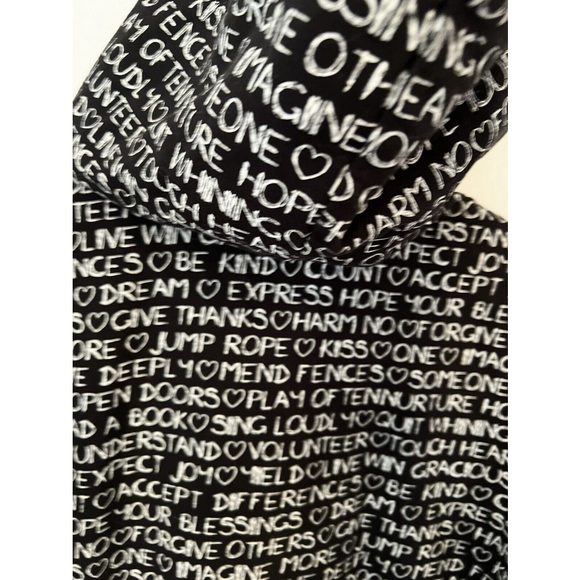 Womens Sweet Child Love Notes Peace Inspirational Black Hoodie Zip Up Jacket M - Picture 6 of 9